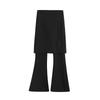 Spicy Girl Autumn 2023 Merlot Knit Slit Culottes: Women's Slimming Fake Two-Piece Elastic Micro Flare Pants