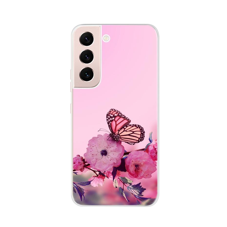 Beautiful Flower Phone Case For Samsung Galaxy S22 Pro S 22 Ultra 5G Case Cute Cat Soft Silicone TPU Cover For Samsung S22 22Pro