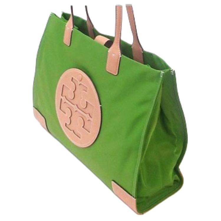 Tory Burch Ella Double T Logo Large Capacity Daily Fabric Tote Bag Women tote bags Light-Green 87116-302