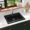 VidaXL Lavabo en Granit 600x450x120 mm Noir Vasque à Poser Salle de Bain 142962