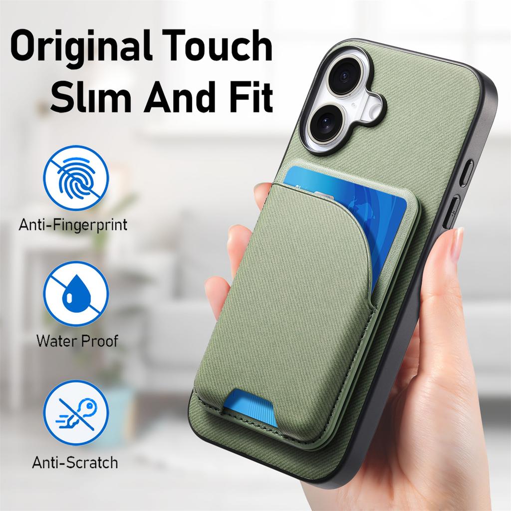 Anti Shock Magnetic Phone Case With Card Slot Premium Textured PU Leather Slim Protective Cover For Secure Everyday Use