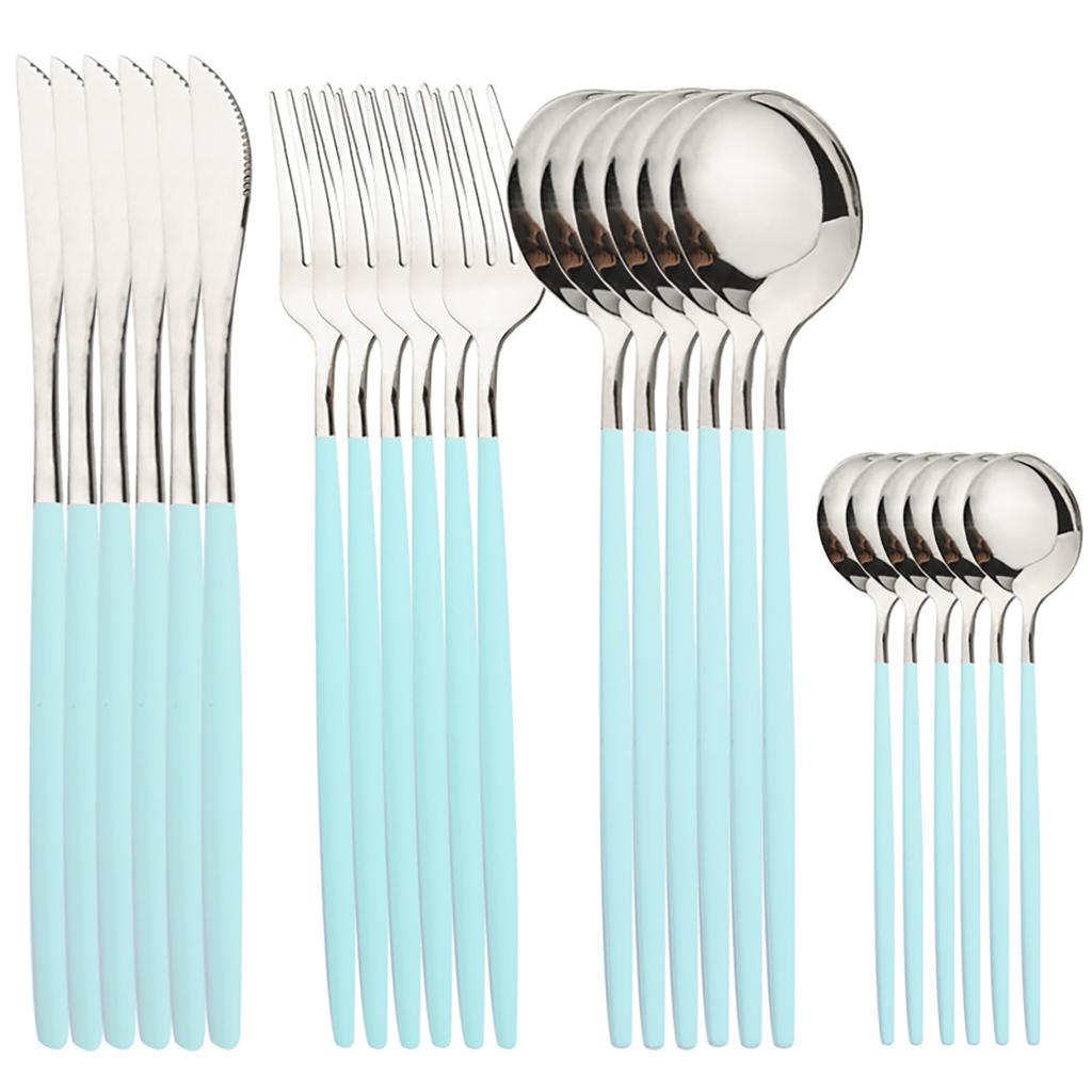 24-Piece Stainless Steel Western Steak Knife Set - Durable, Dishwasher Safe Home Kitchen Tableware Essentials