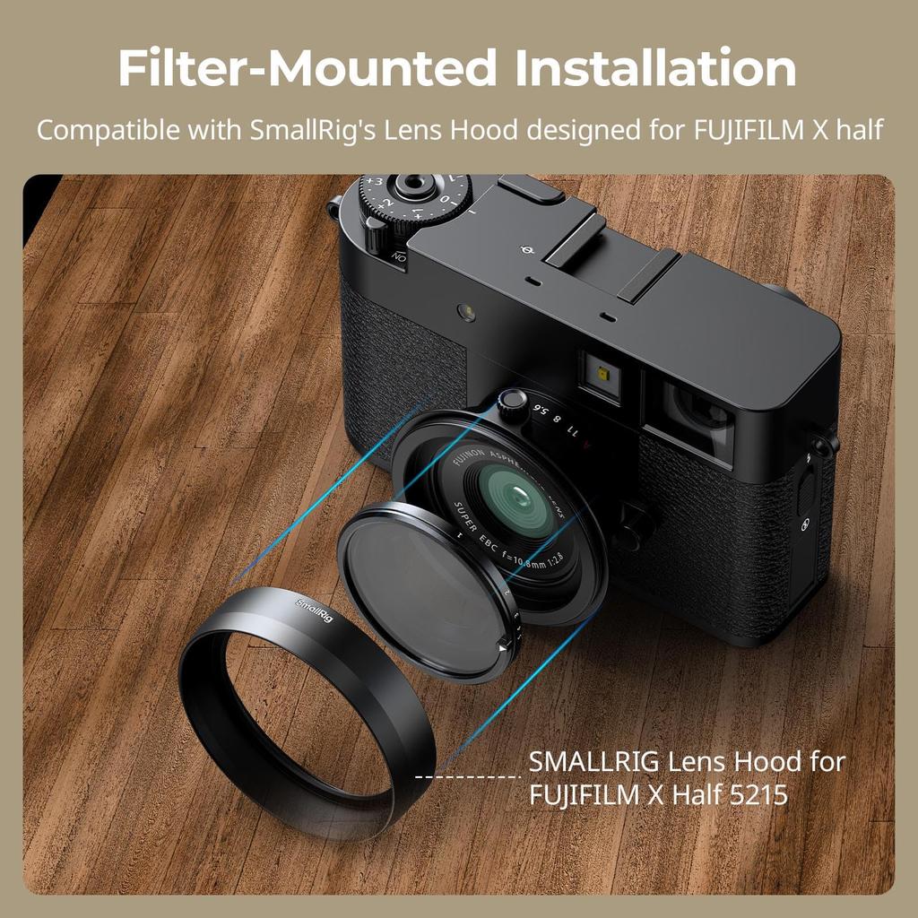 SmallRig Magnetic VND Filter for Fujifilm Precision Stepless Optical Waterproof and No 5225 ND2-ND32 X-Half, Adjustment, 1-5 Stops, Glass,
