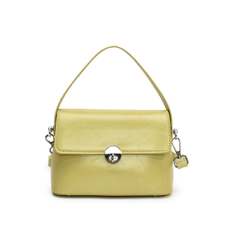 

Spring new ins simple wind oil wax leather portable small square bag femininity versatile work commuter messenger bag
