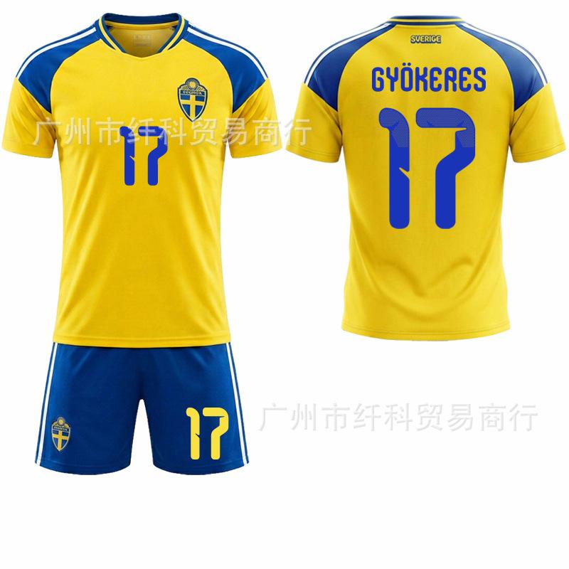 Schweden Heimfußballtrikot Nr.. 17 10 Ibrahimovic Trikot Gelbes Trikot USA, Mexiko Weltmeisterschaft 28