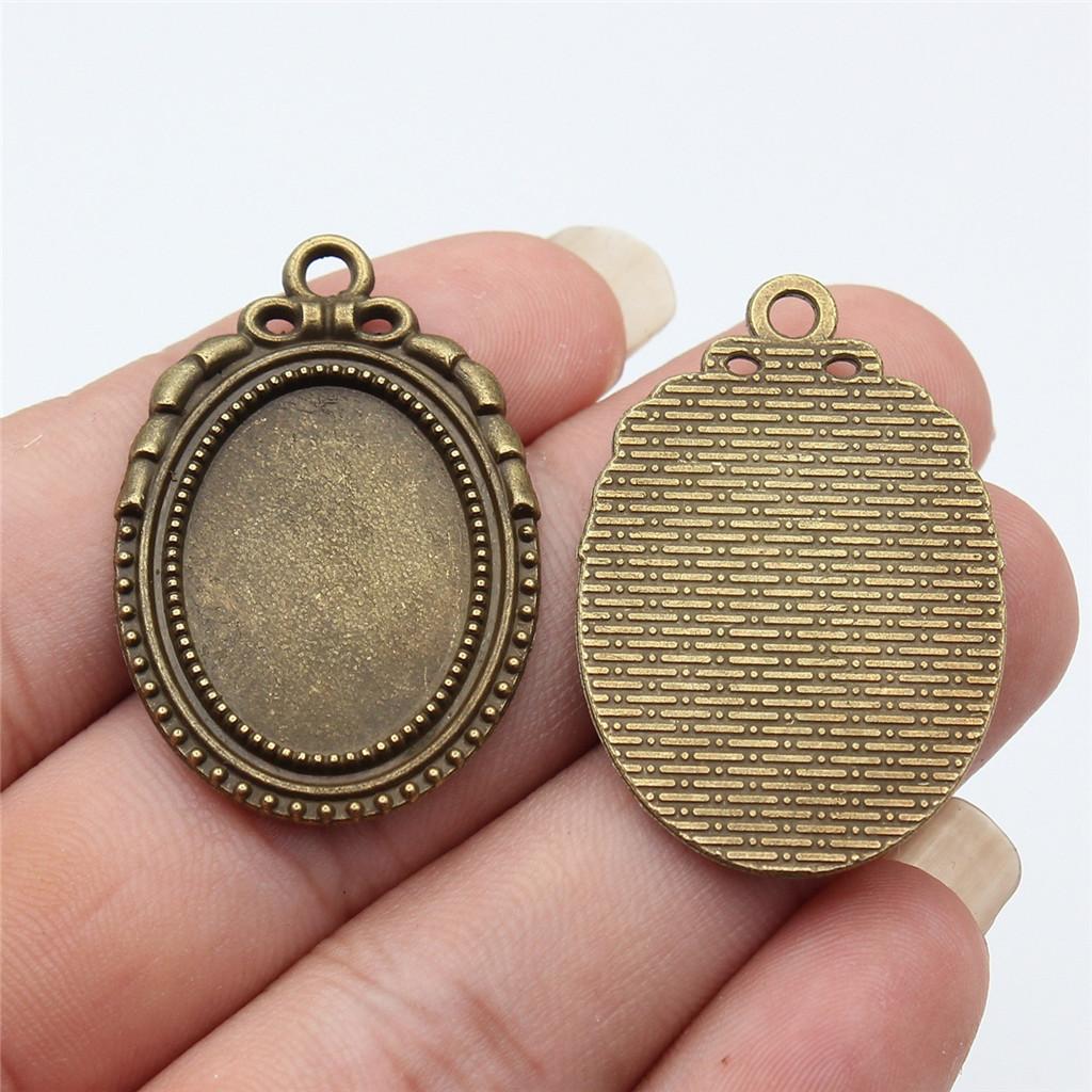 Accessories Parts Fit 18x25mm Oval Glass Cabochon Base Tray Bezel Wedding Jewelry Findings QA039