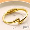 Stainless Steel Teardrop Shaped Bangle For Women Simple Chunky Gold Silver Color Adjustable Cuff Open Bracelet Fashion Jewelry