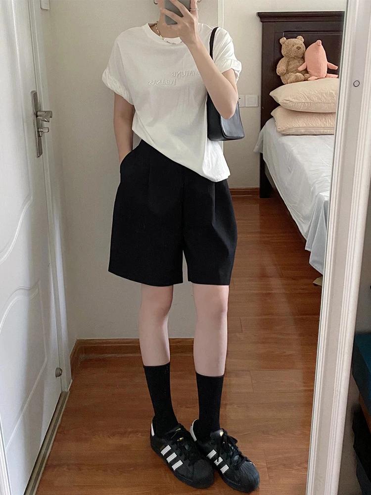 mm Black Female Summer Fat Sister Fifth Suit Shorts M
