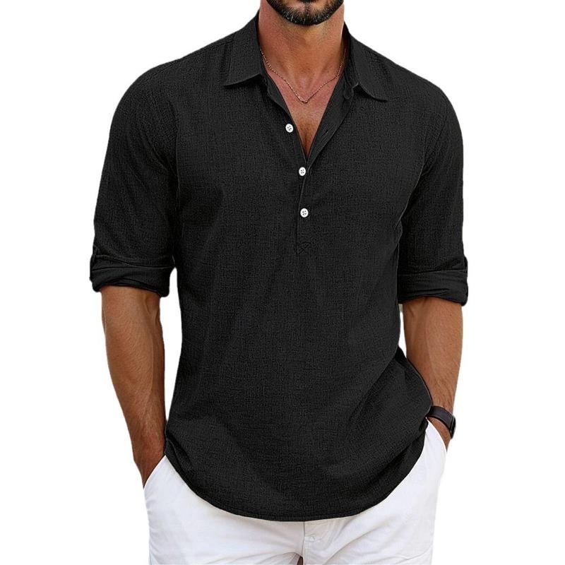 Herren Langarmhemd mit Kragen, Jugend Strickjacke halb offen, Herrenhemd