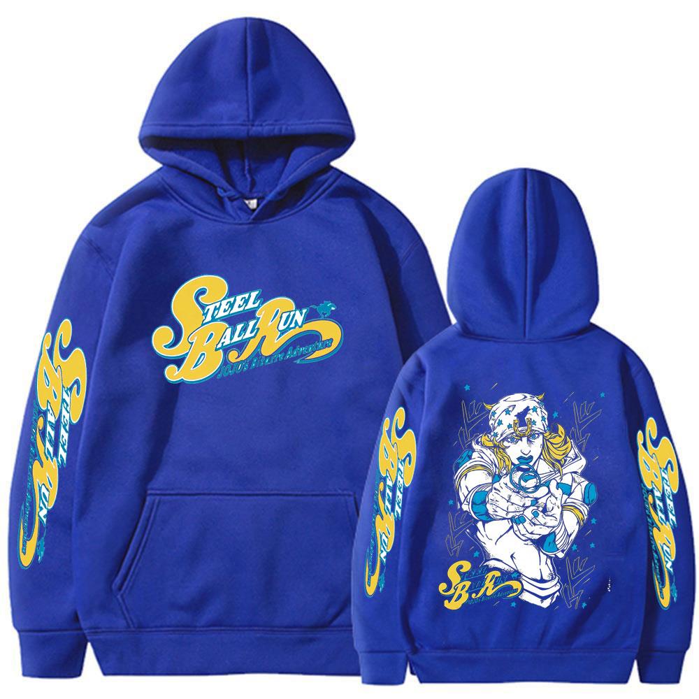 Anime Jojo Bizarre Adventure STEEL BALL RUN Jonathan Joestar Hoodies Men Women Clothing Hip Hop Oversized Hooded Sweatshirts Tops