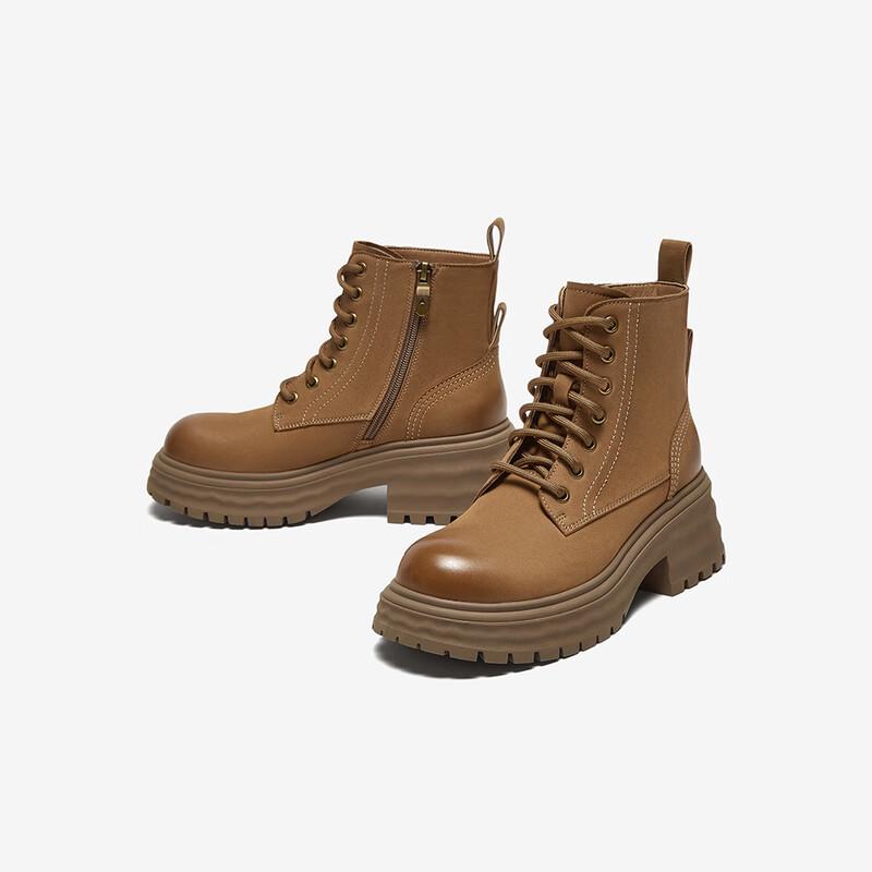 BASTO UKG01DD4 Women s Sporty Chunky Heel Martin Boots 39