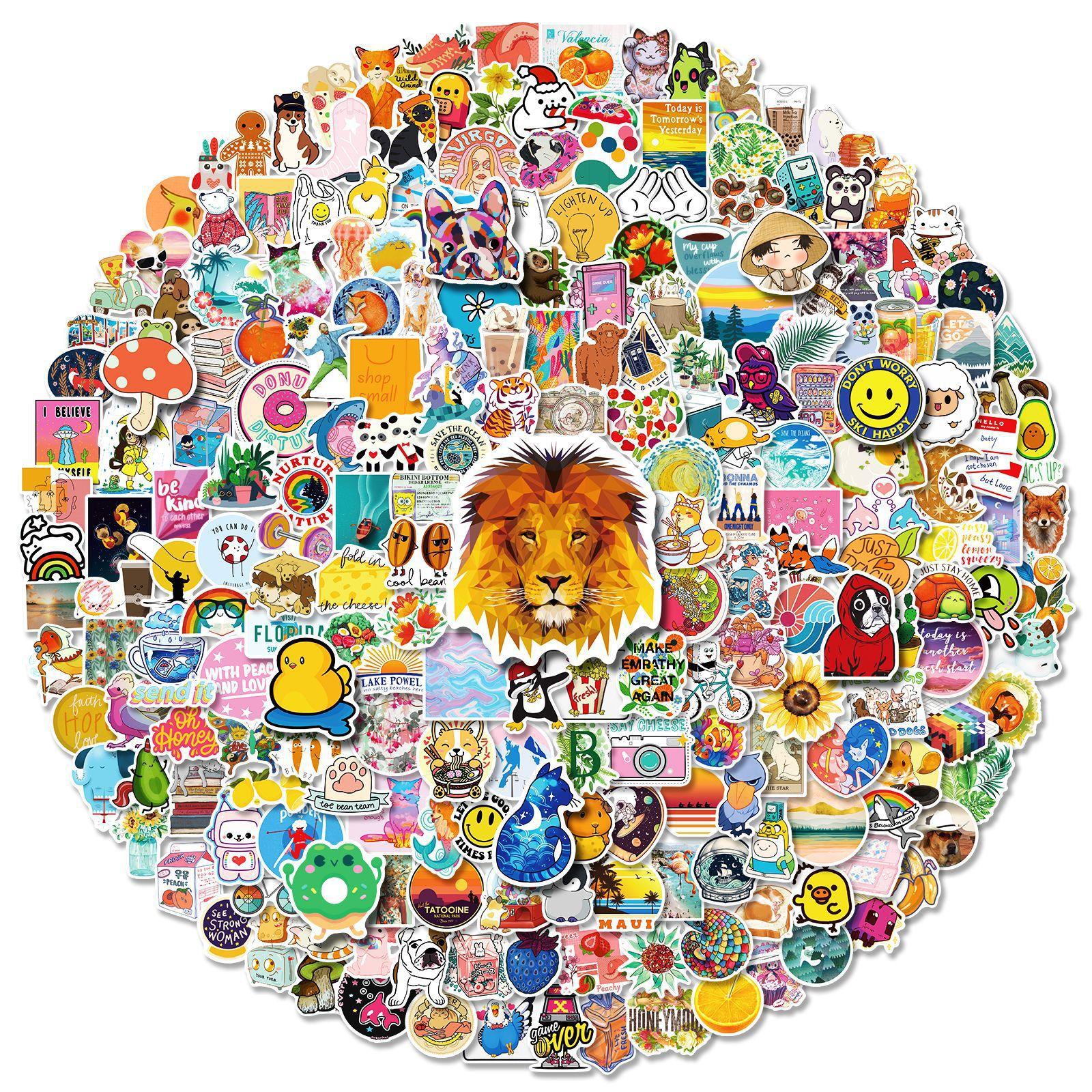 

300 Small Fresh Ins Wind Cute Stickers Mobile Phone Suitcase Notebook Scooter Water Cup Refrigerator Stickers