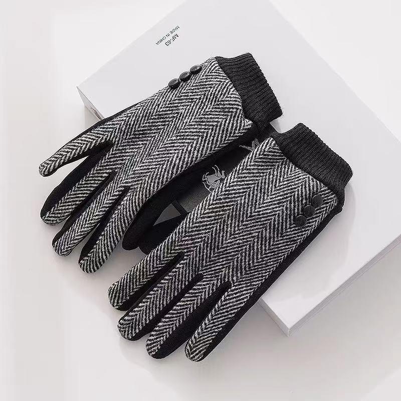 Męskie Zimowe Rękawiczki Dotykowe z Podszewką Polarową - Wiatroodporne, Mrozoodporne, Codzienne Rękawiczki do Prowadzenia