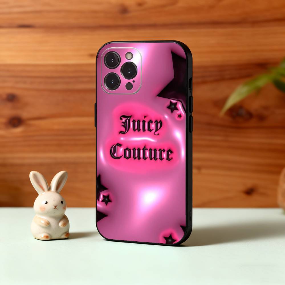 Pink J-Juicys C-Coutures Phone Case For iPhone17 16 15 14 13 12 11 Pro Max Plus,5G Soft Black Case