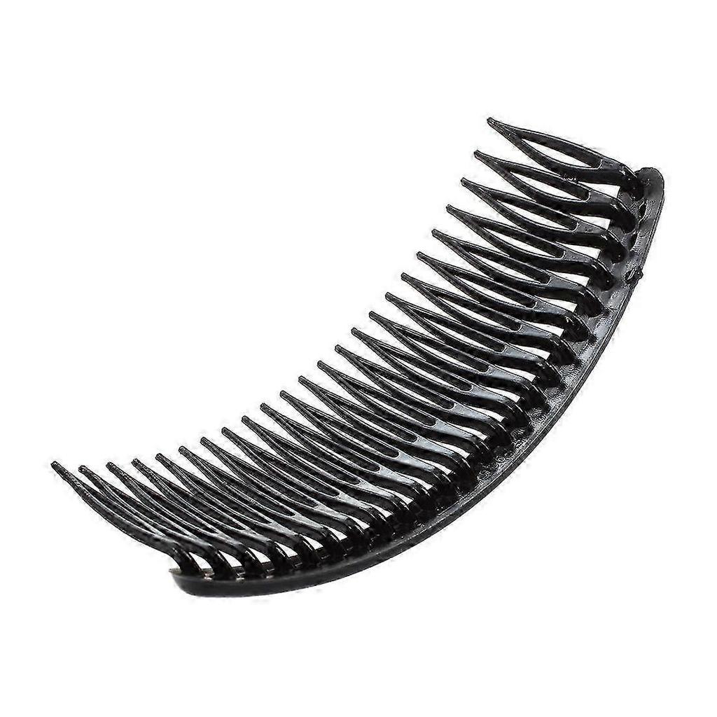 Black Plastic 24 Teeth Hair Comb Clip Clamp 2 Pcs for Lady Girls