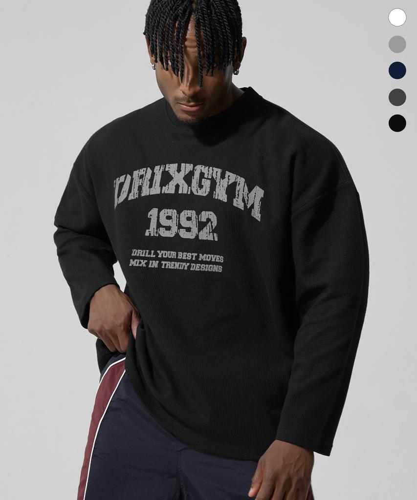 DRIX Waffle Graphic Oversized Long Sleeve_5 Colors