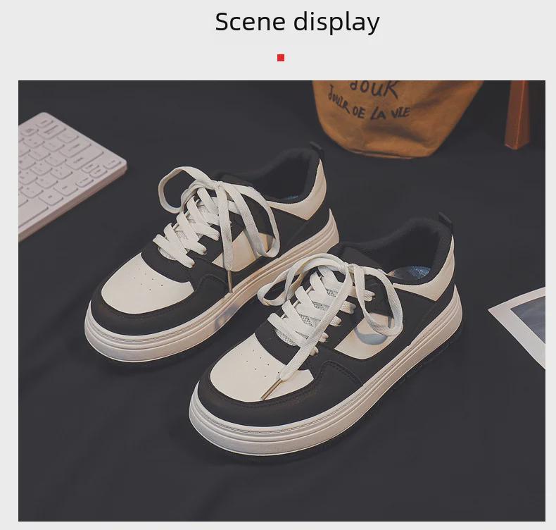 Women's Thick-Soled White Sneakers: All-Match Student Style, New Spring Casuals, High-Value Y01