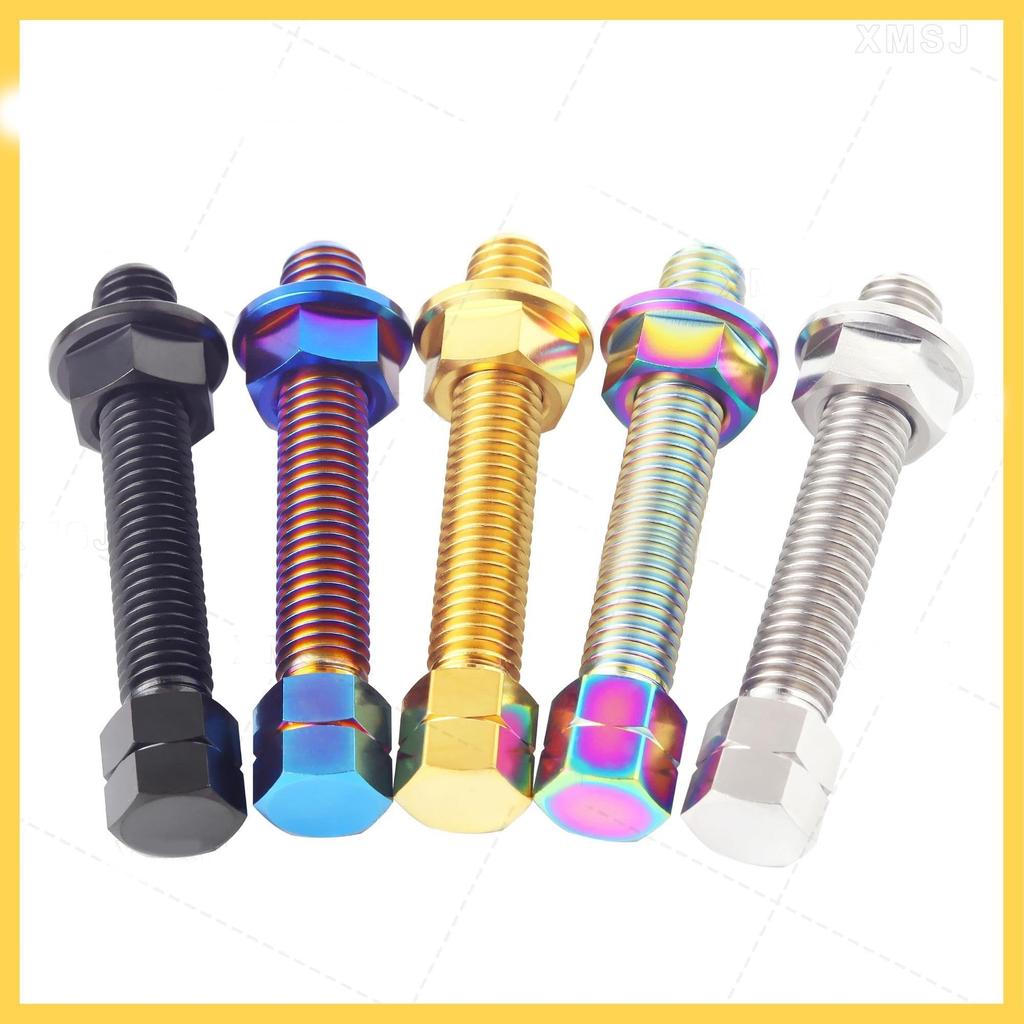 Titanium Alloy Motorcycle Chain Adjuster Bolt Rear Axle M8 M10 Sprocket Lock Screw