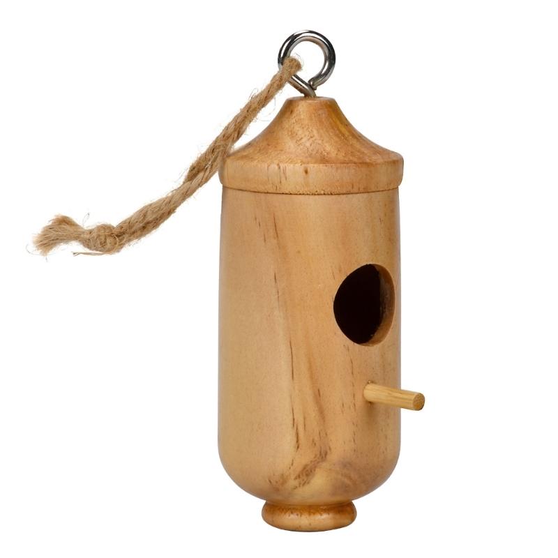 Natural Wood Bird Cages Parrots House Sleep Houses Cage with Hangings Lanyard for Garden Ornament Pet Finch Sparrows