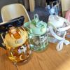 Online Celebrity Children's Straw Pot-bellied Cup Portable Strap High-value Cute Water Cup Girls Double Drink Large-capacity Kettle.