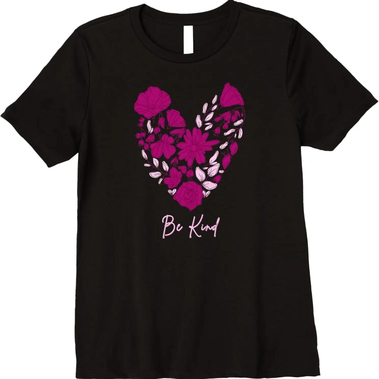 

Be Kind Floral Botanical Premium T-Shirt S чёрный