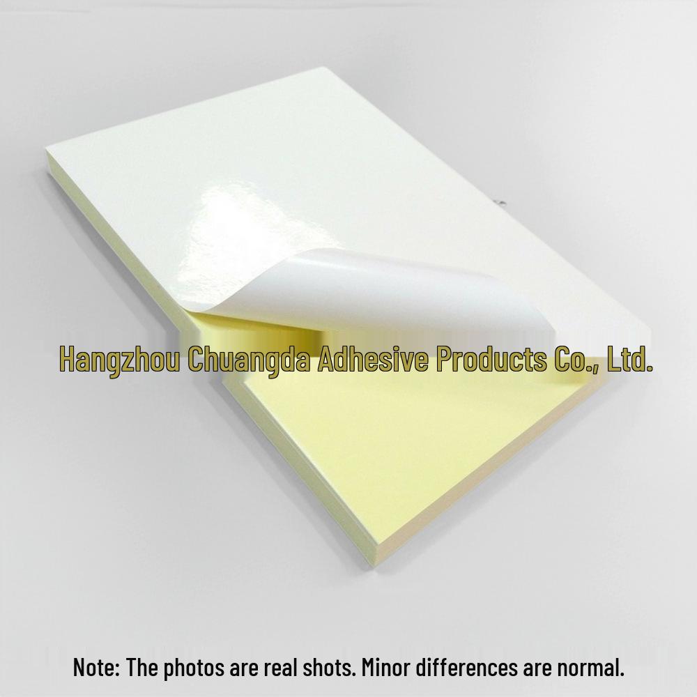 Chuangda A4 White Self-Adhesive Label Paper, 100 Sheets/Pack A4 Glossy Yellow Base - 50 sheets/pack
