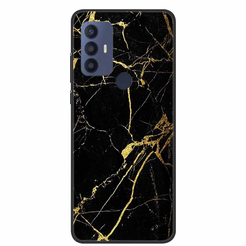 For TCL 30 SE Case Soft Silicone Marble TPU Black Cover for TCL 305 306 30SE 6.52'' Phone Back Cases for TCL30SE 6165H Coque New