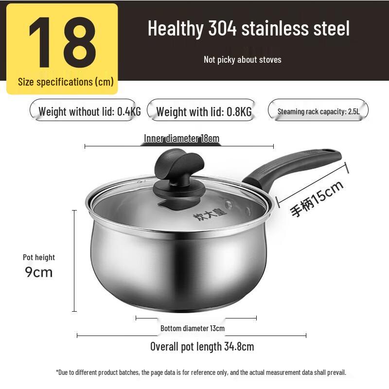 Chuidahuang 304 Stainless Steel 18cm Milk Pot