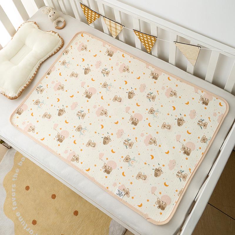 Детский водонепроницаемый хлопковый крепированный марлевый наматрасник, 50x70см - Дышащая пеленка для ухода при недержании новорожденных 50x70cm