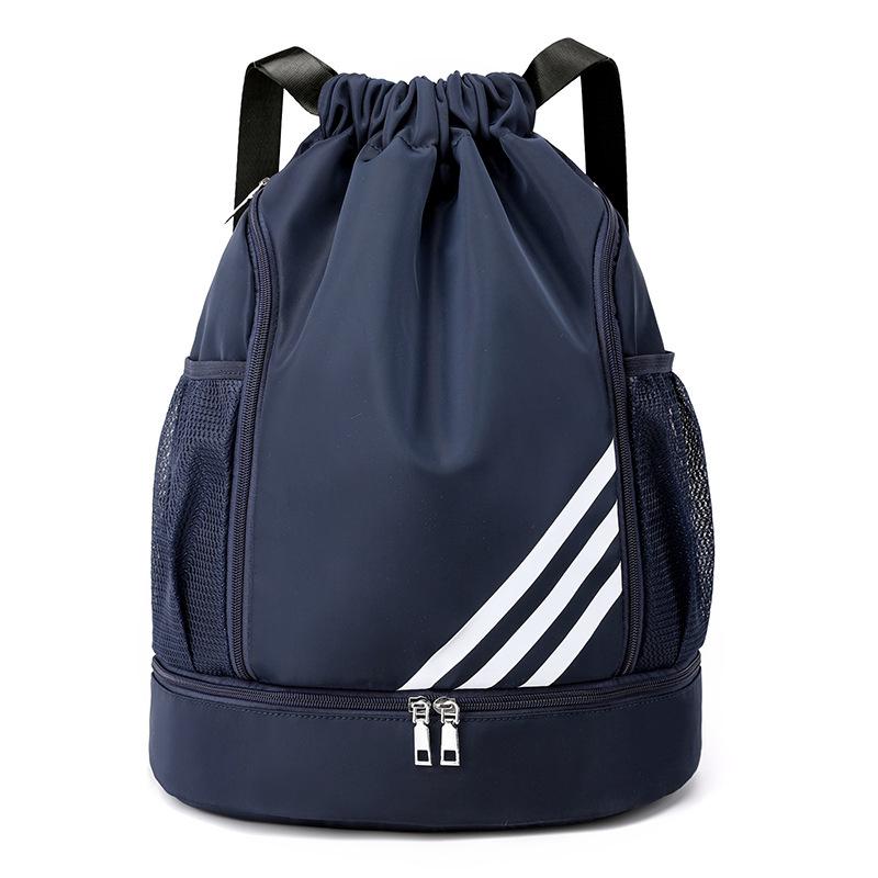 

Water-Resistant Drawstring Sports Gym Backpack with Large Capacity темно-синього кольору