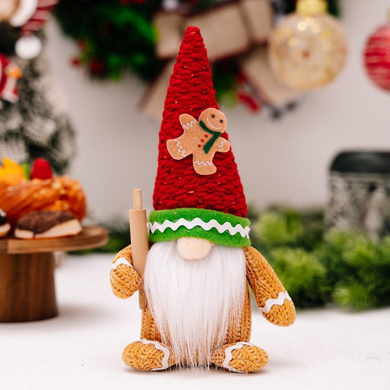 Gingerbread Joyful Man Figurine Whimsical Red And Green Holiday Decoration For Christmas