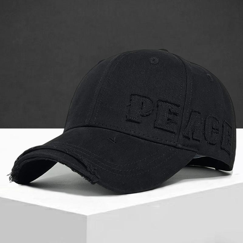

Letter Embroidery Frayed Baseball Cap Men s and Women s Spring and Summer Side English Patch Cap Outdoor Street Baseball Caps чёрный
