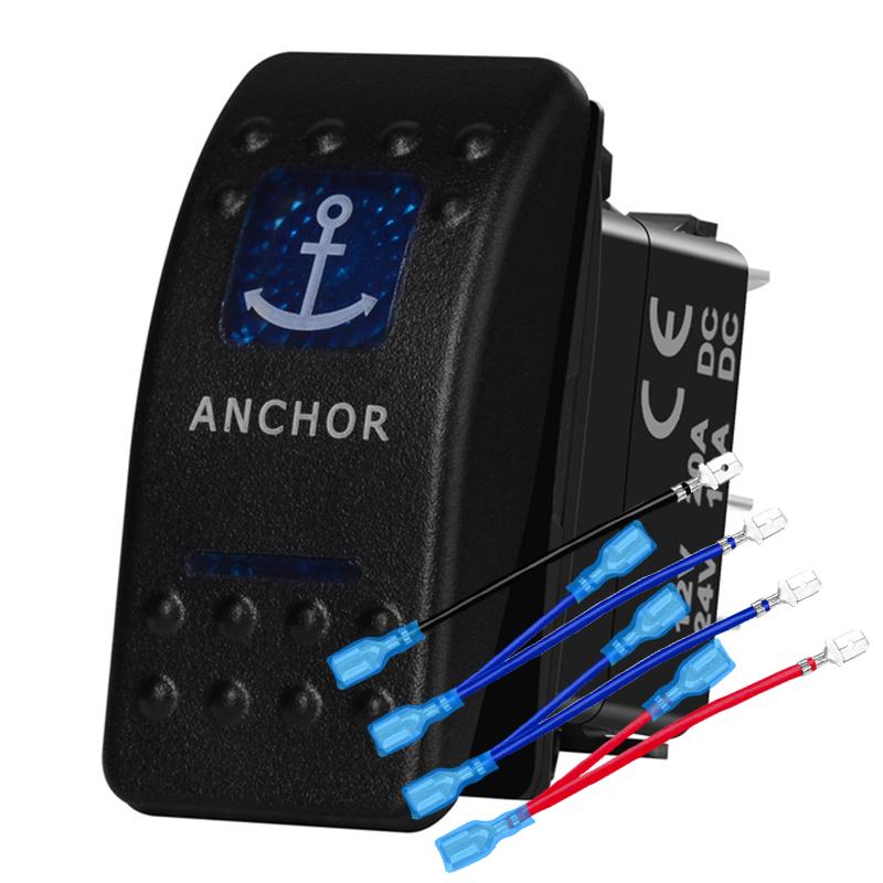 12v/24v Blue Led Light 5 Pin On Off SPST Rocker Switch 7 Pin On Off On ARB Carling Style Car Boat Waterproof Pump Push Switch