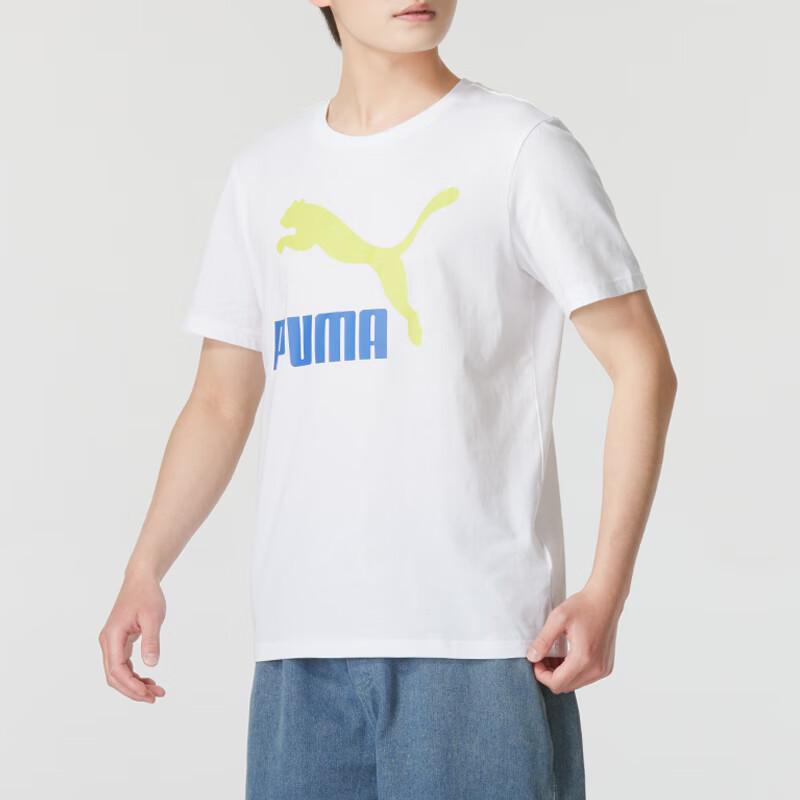 Puma Letter Logo Printed Outdoor Casual Breathable Sports Short Sleeve T-Shirt Men Tops White 621980-57