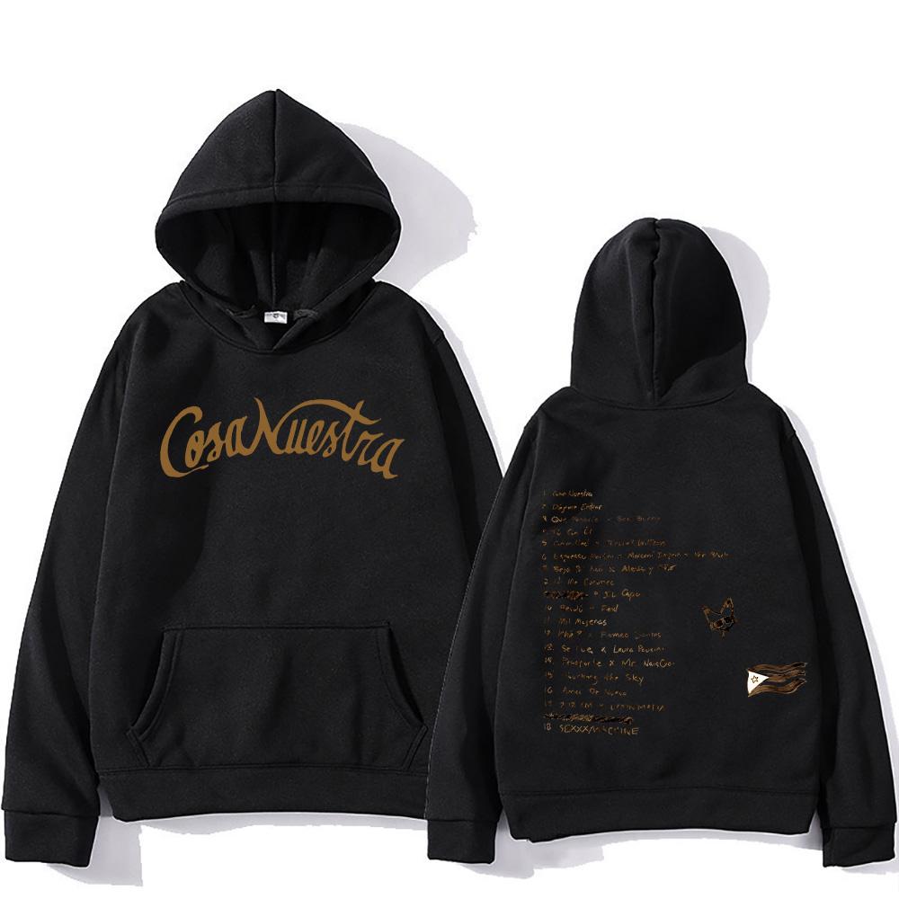 Rauw Alejandro New Album Cosanuestra Sweatshirts Vintage Classic Pattern Hoodies Creative Trend Clothes Fall Loose Soft Pullover