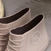 Warm Womens Rain Shoes Fur Winter Waterproof Boots Woman Galoshes Fashion Garden Rainshoes Plush Boot Brand