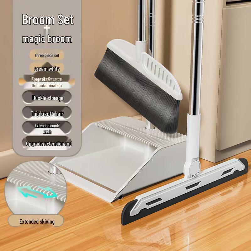 Allies Heavy-Duty Broom and Dustpan Set