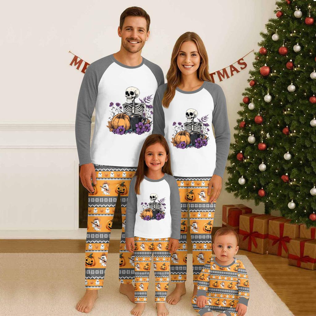 Halloween Print Family Matching Long Sleeved Parent-child Suit Home Clothes Suit Fall