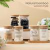 Tessco 6 Pcs Apothecary Jars Glass Jars with Lids for Bathroom Qtip Holder Glass Cotton Ball Holder for Home Bathroom Farmhouse Storage Containers