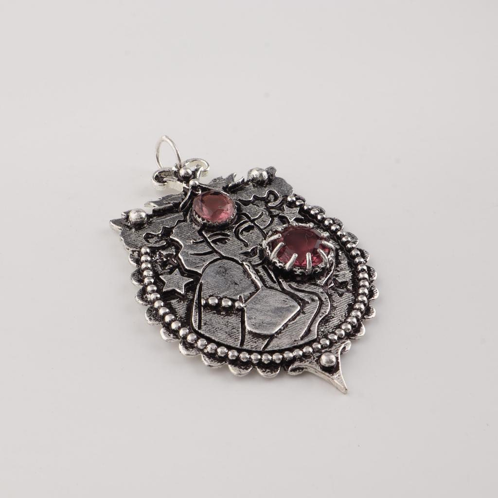 Rhodolit Edelstein 925 Sterling Silber Handgefertigter Schmuck Schöner Anhänger 1,9" Geschenk für deine Liebe CP-44-14