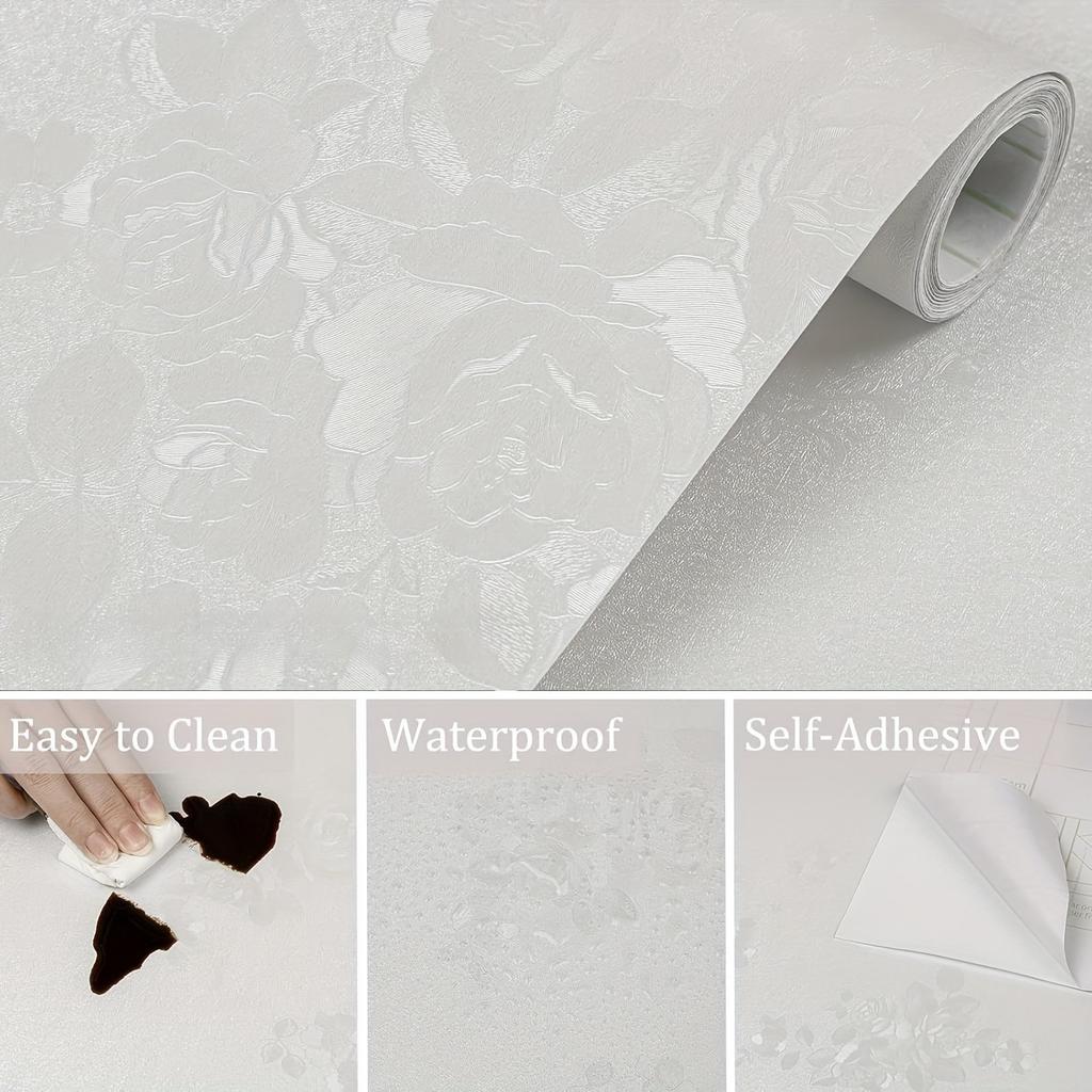 Ivory White Retro Imitation Wood Vertical Pattern Self-adhesive Wood Wallpaper Detachable Vinyl Suitable for Home Decoration