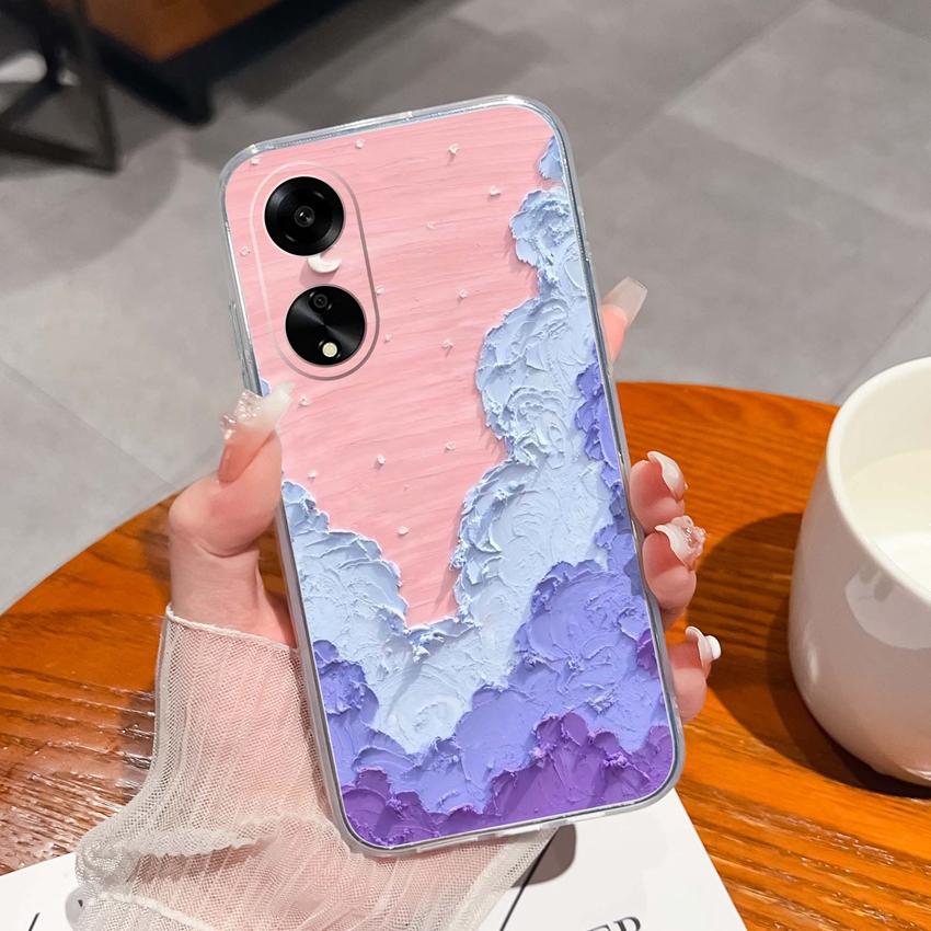 For Oppo A1 A11 A12 A15 A17K Luxury Transparent Lens Protection Cases Mysterious Whale Pattern Shockproof Protective Back Cover Shell For Oppo Housing