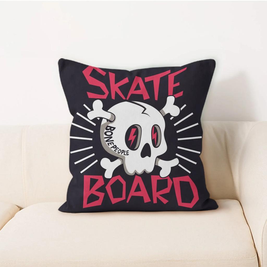 Einfache Heimdekoration Kissen Quadratische Auto Rückenlehne Cartoon Buchstaben Kissen Trendiger Kissenbezug