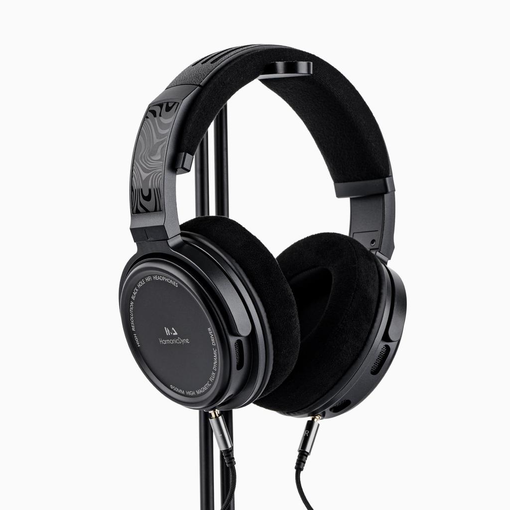 LINSOUL HarmonicDyne Black Hole Fones de Ouvido Dinâmicos de Estúdio de 50mm de Metal-Cerâmica Composto com um Design Leve, Design Ergonômico, Balanceado