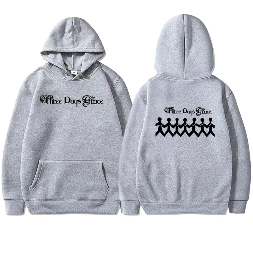 I Three Days of Grace Album Hettegenser Dobbeltsidig Fleece Høst Vinter Pullover Menn Kvinner Langermet Genser