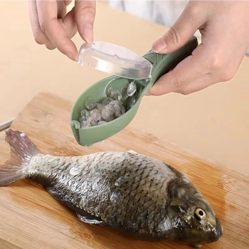 Fish Scale Planing And Scraping Tool With Lid For Household Kitchen Manual Removal Of Fish Scales And Seafood Tools