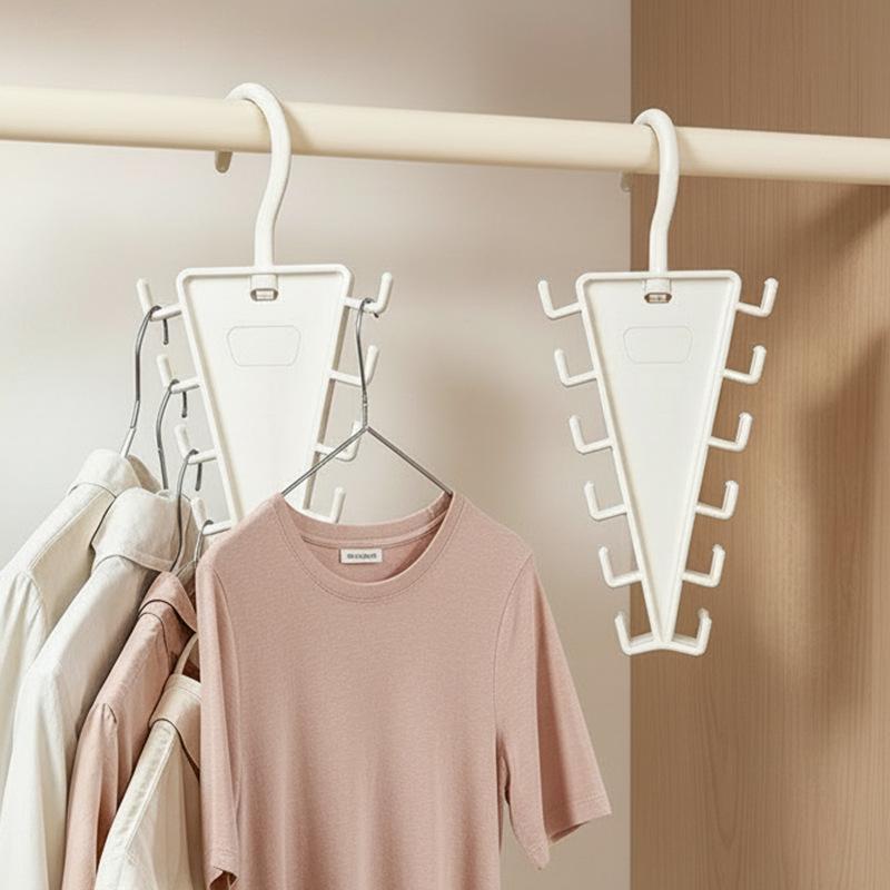 V-Shaped Double-Sided ABS Clothes & Hat Storage Rack - Stackable Multi-Hanger