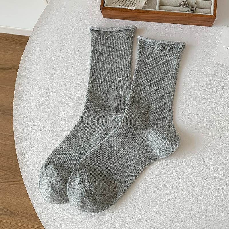 Mid-calf Socks for Women In Autumn and Winter, Rolled-up Socks for Women, Versatile and Loose-fitting Postpartum Socks