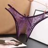Sexy Lingerie Women's Panties Crotch Opening Transparent G-strings Thongs Solid Bowknot Underwear for Ladies Women Lace Pantys