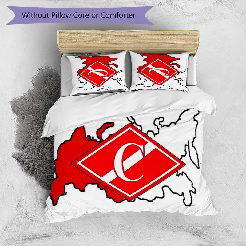 Spartak Moscow Pattern Printed 3PCS Bedding Set Soft Skin-Friendly Washable Duvet Cover & Pillowcases Set All Season Bedroom